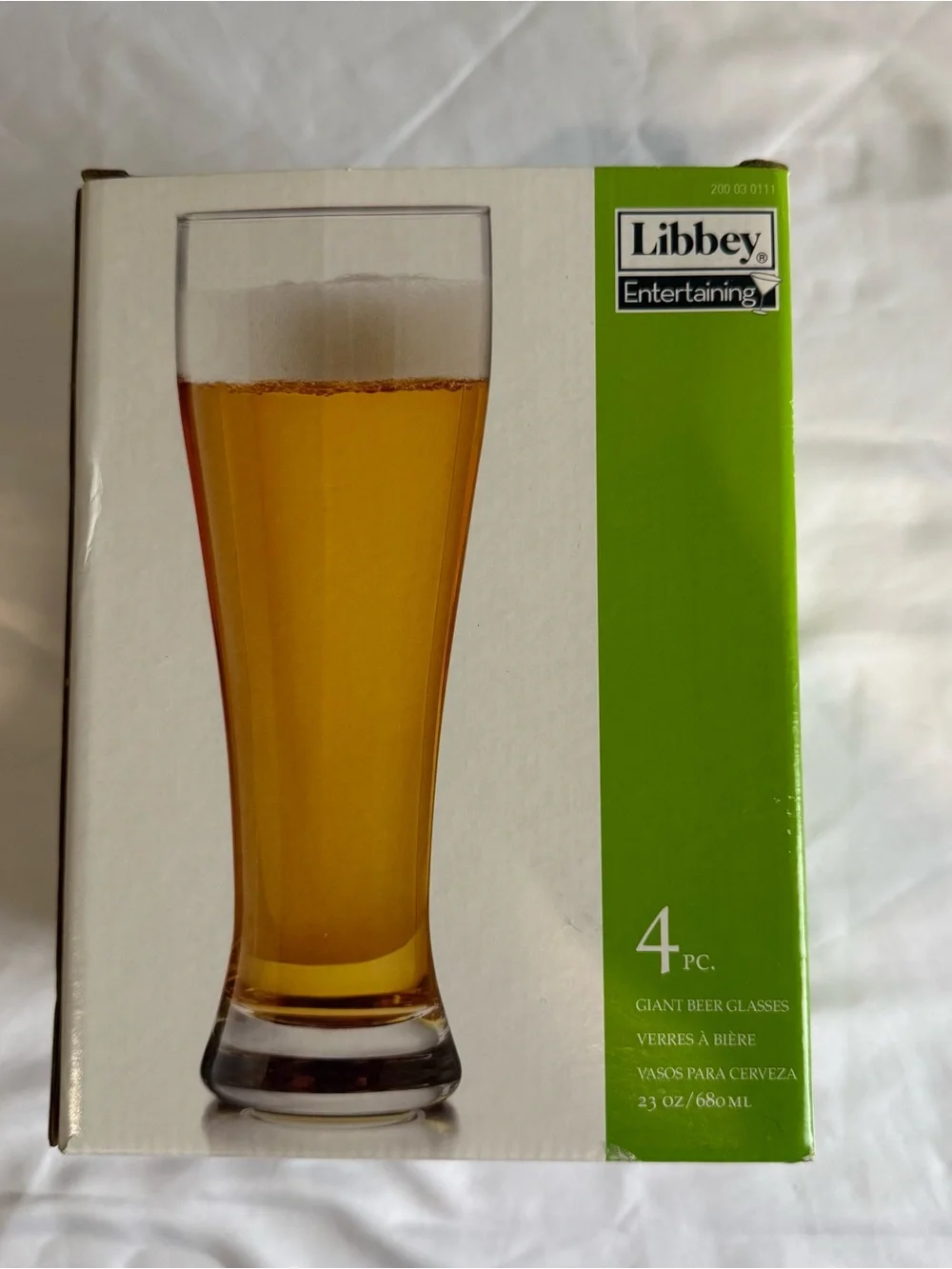 Set of 4 - Libbey Giant Beer Glasses 23oz capacity